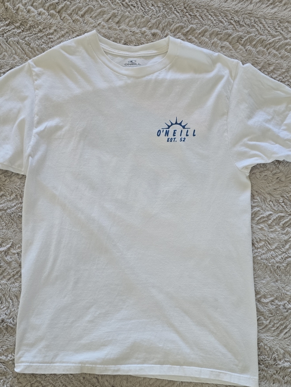 O'Neill Off White Short Sleeve Tee with Navy Logo